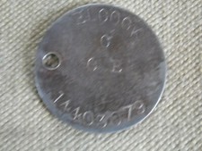 WW2 relic dogtag RAC 15-19 hussars - ELCOCK General Service Corps 14403079