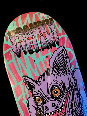 RARE Franky Villani Bat Primitive Skateboard Deck 9.125 Egg GLOW
