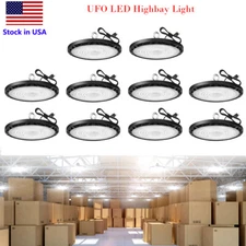 10PCS 200W UFO High Bay Led Shop Lights Commercial Bay Lighting for Warehouse 
