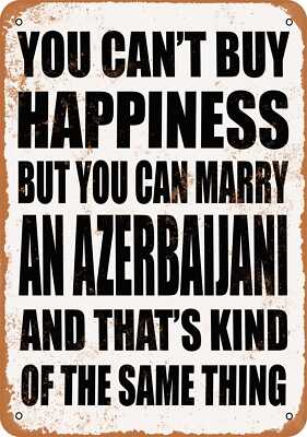 METAL SIGN - Marry an AZERBAIJANI - Vintage Look