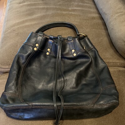 Lucky Brand Large Black Leather Hobo Bag shoulder bag