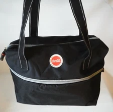 Large Expandable COCA COLA Bag Tote COKE Bottle Zipper Pulls Black Red 18" x 15"