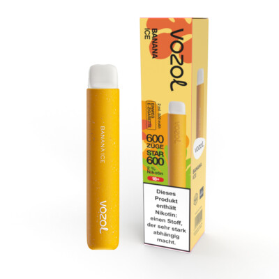 Vozol Star 600 E-Zigarette 20mg 600 Züge 500mAh NicSalt Banana Ice Vape E-Shisha