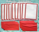 18 Sheets Decorative Red Curvy Stationery Letterhead 8½"x11" 18 Red Envelopes — photo 3