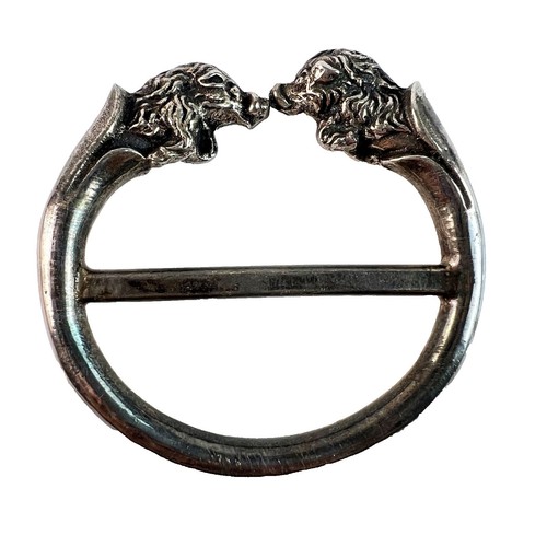Antique Victorian Japanned & Gilt Sash Buckle Black Gold 