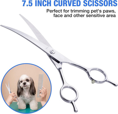 Professional Dog Scissors for Grooming, 5 in 1 Dog Grooming Scissors Kit, 4CR