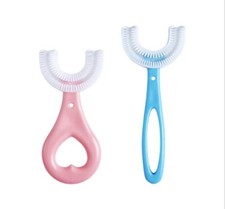 2pc Silicone U-Shape Toothbrush Kids Manual Toddler Teeth Cleaning Brush 2-6yrs