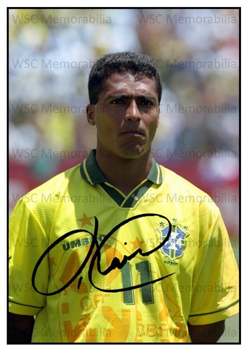 11414. Romario Signed Pictures A4 Prints Barcelona Brazil PSV Flamengo Valencia