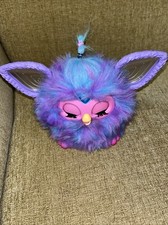 Furby Purple Plush Tie Dye Interactive Toy 2023 Glowing Ears
