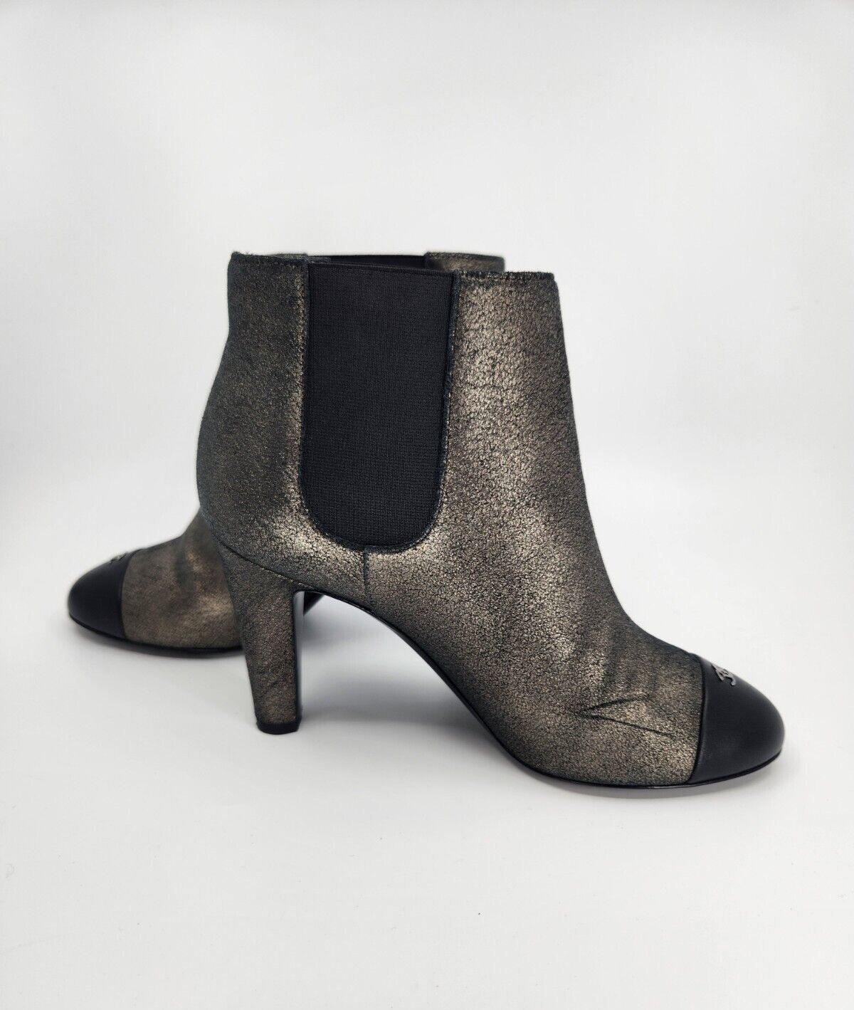 Chanel Interlocking CC Cap Toe Metallic Leather B… - image 13