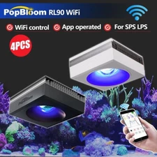 4PCS PopBloom RL90 WiFi Reef LED Aquarium Light 72 180cm Reef Coral SPS LPS Grow