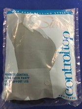 Silkies Control Top Pantyhose Queen XL Jet Black 070508 Hose Made in USA Nylons
