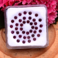 42 Stück Natürlich Rhodolit Granat 2.70mm Rund Schliff Lose Unbehandelt