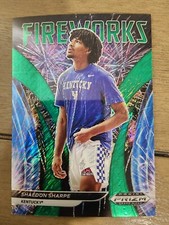 Shaedon Sharpe 2022 Prizm Draft Fireworks Rookie RC FOTL GREEN SHIMMER Prizm 1/3