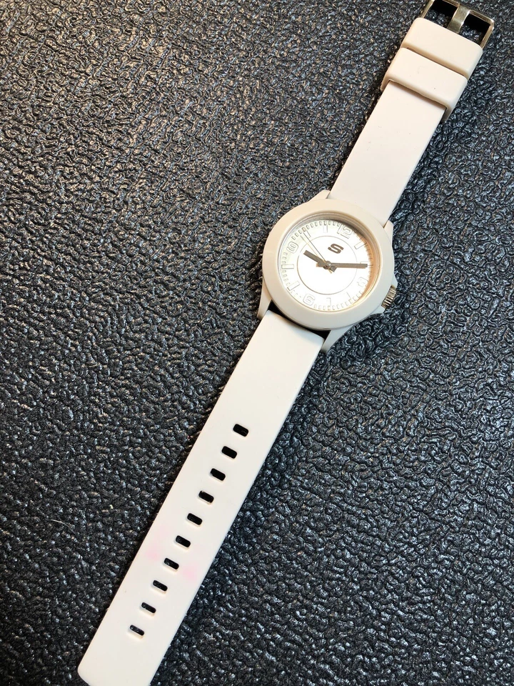 SKECHERS Reloj Mujer Beige Banda Silicona Damas Reloj Pulsera Batería Nueva Foto 3 de 4