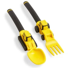 Dinneractive Utensil Set for Kids – Construction Themed Fork and Spoon