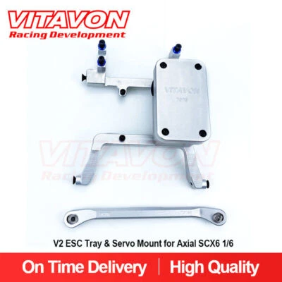 Vitavon CNC Alu7075 V2 ESC Tray & Servo Mount for Axial SCX6 1/6