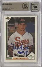 1991 UD UPPER DECK MIKE MUSSINA HOF ROOKIE BAS BECKETT BGS 10 SIGNED AUTOGRAPHED