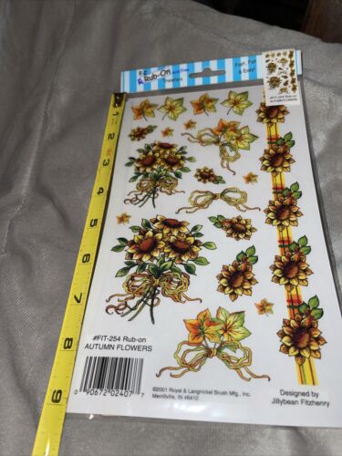 Rub On Autumn Flowers Sunflowers Decals Transfers Arts Crafts New Sealed Florals - Picture 4 of 5
