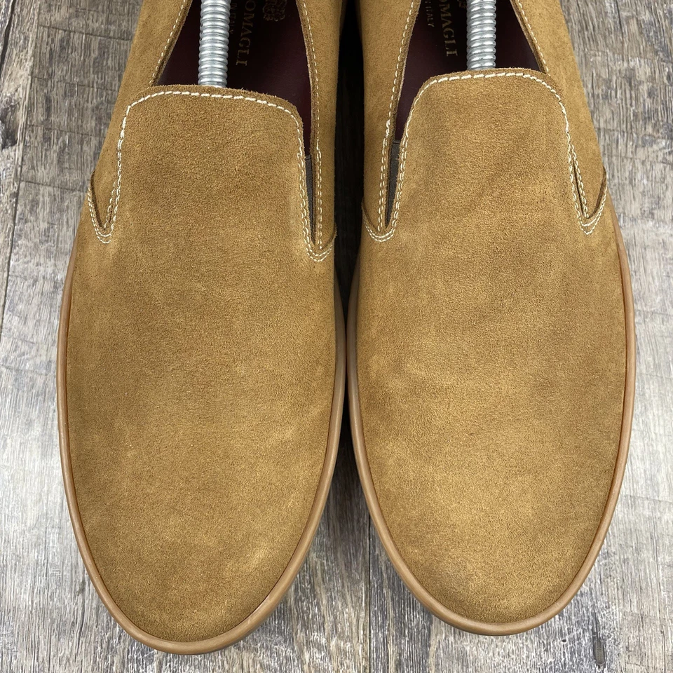 Bruno Magli Bilboa Zapatos Para Hombres 12 M Marrón Coñac Gamuza Estilo de Vida Tenis Preppy Foto 4 de 4