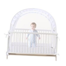 Crib Tent to Keep Baby from Climbing Out, 55" L x 27" W x 51" H  Pop Up White