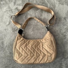 IHKWIP The Zig Zag Acolchado Convertible Bolso de Hombro Cartera Bolso de Mano Camel