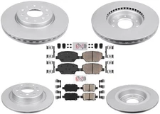 F & R Coated Brake Rotors & Pads for Buick Regal TourX 18-20 300mm Front Rotors