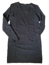 UNIQLO U Knit Dress S Black Ribbed Casual Sweater Dress