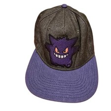 Original Pokemon Gengar Gray Purple Snapback Adjustable Cap Hat
