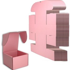 25 PCS Pink 6x6x4 Inch Small Shipping Boxes Mailer Corrugated Cardboard Box