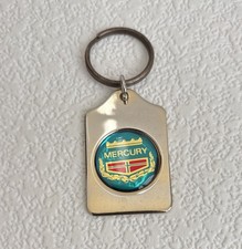 Vintage Keychain MERCURY CAR OLD LOGO Solid Brass Key Fob Ring MADE IN USA!