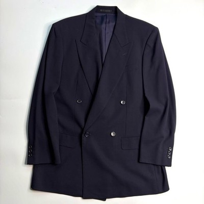 Lanvin Studio Vintage Wool Double Breasted Suit Set Navy 50 LL