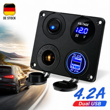 Auto KFZ Steckdose Autoladeger�t 4.2A Dual USB Ladeger�t mit Spannungsanzeige