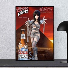 Coors Light Beer 16x24 Elvira Vintage  Retro 80s Style Bar Pub Decor