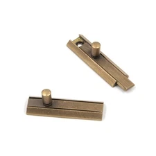 2PCS Slide Bolt Latch 2-inch Solid Brass Antique Door Sliding Bolt Bronze Ton...