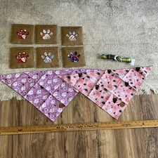 7 Crowned Beauty Reversible Dog Bandanas 2 in each Pack 14 Total ! For M-XL Dogs