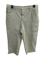 Gloria Vanderbilt Amanda Green Slimming Capri Pants Size 16 Minimalist Retro