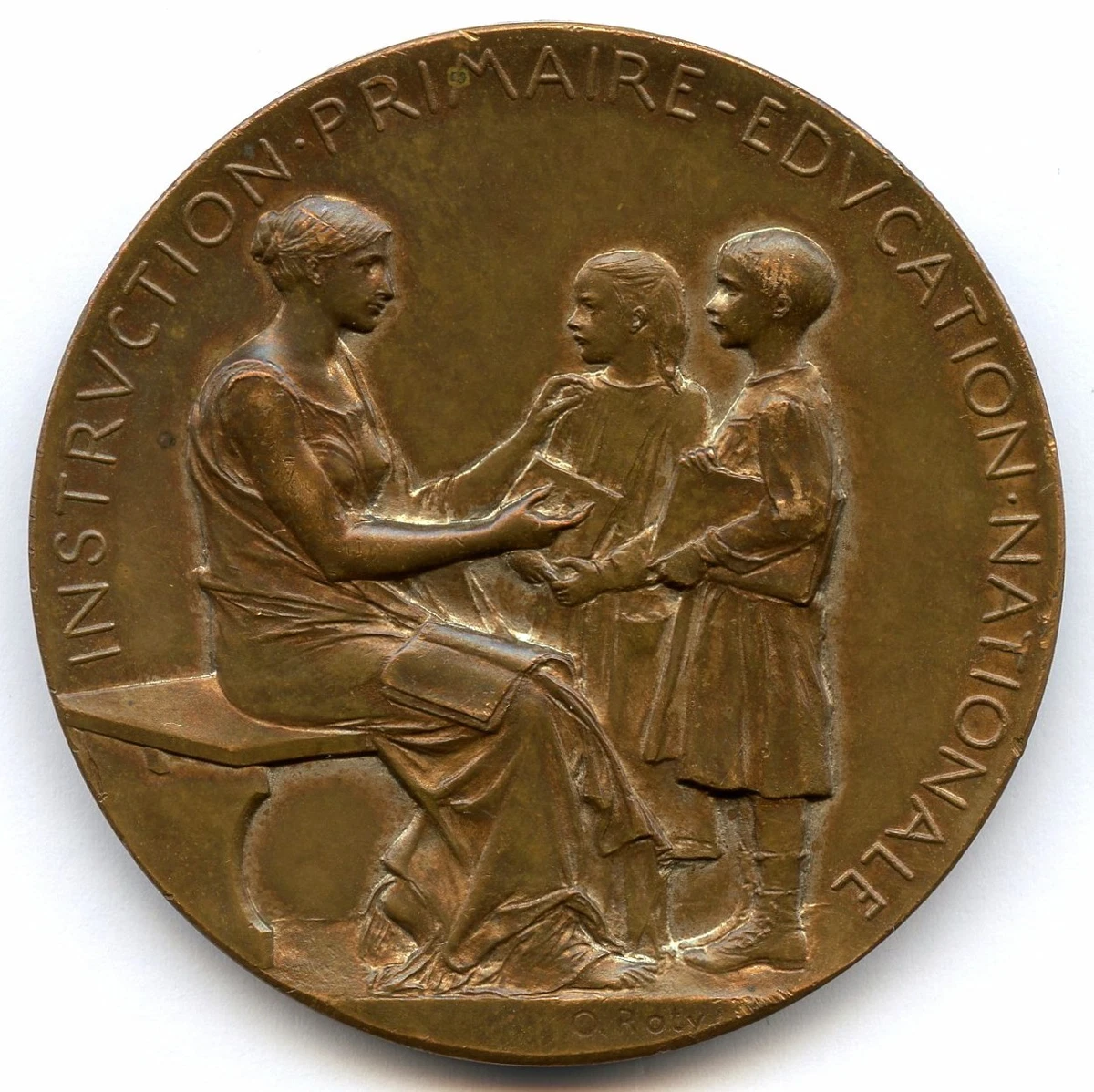 フランス共和国 教育省 銅メダル マリアンヌ1907-08年 オスカーロティ作品 Roty Medal for sale | eBay