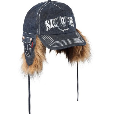 Supreme FW25 True Religion Earflap Fur 5 Panel Hat Indigo Size L