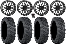 System 3 ST-3 Black 18" Wheels 28" Versa Cross V3 Tires Kawasaki Mule Pro FXT
