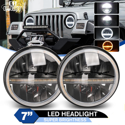 Paar 7 Zoll LED Scheinwerfer Für Jeep Wrangler TJ JK Land Rover Defender 90/110