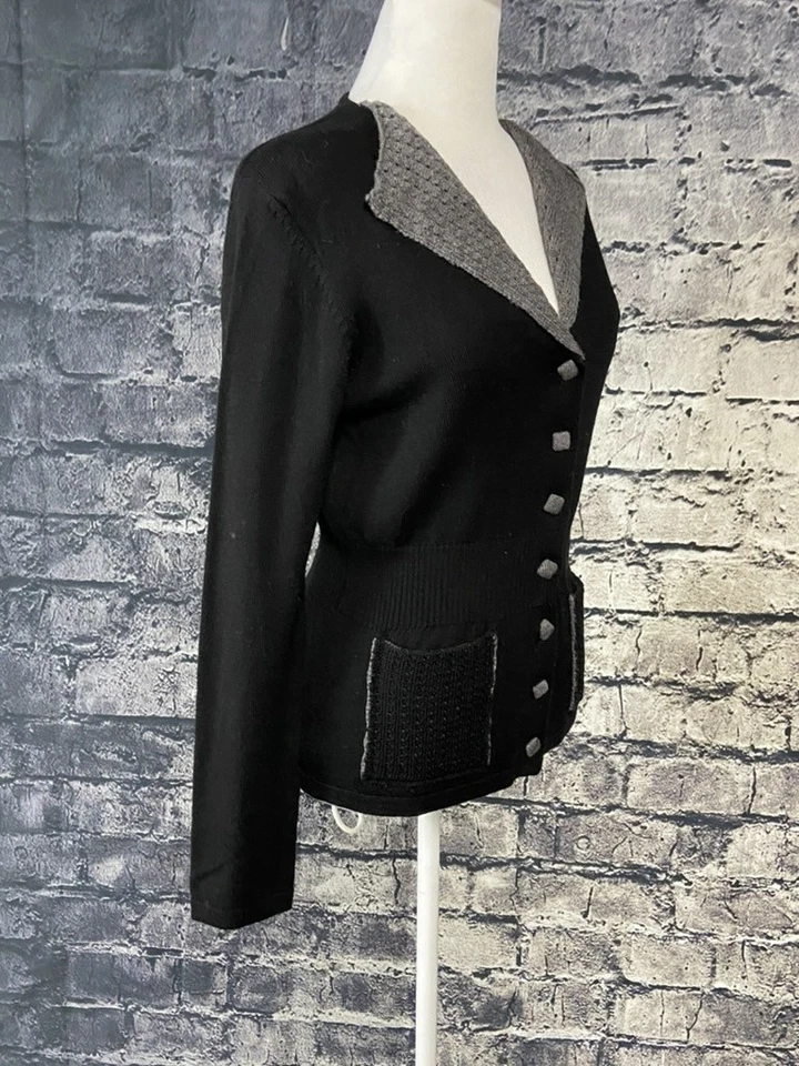 Suéter Bibleot Mujer Cárdigan de Lana Mediano Tejido Bolsillos Abotonados Foto 2 de 4