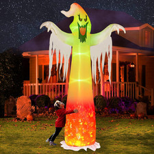 9 FT Halloween Inflatables Outdoor, Halloween Blow up Yard Decorations with Buil