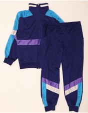 Leopard Mens Full Tracksuit UK 46/48 XL Navy Blue Colourblock Polyester EZ08