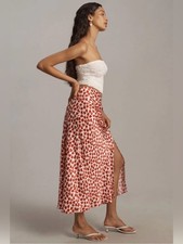 Anthropologie / Maeve The Mel Ruched Side-Slit Midi Skirt