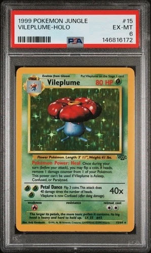 1999 POKEMON JUNGLE #15 VILEPLUME-HOLO PSA 6