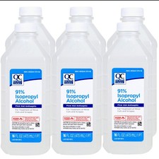 Quality Choice 91 Isopropyl Alcohol First Aid Antiseptic, 16 FL OZ - 6 Pack