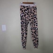 Womens Leopard Print Jogger Pants Size M Drawstring Lounge Pajama New Quality