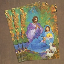 LOT OF 3 Vintage AMERICAN GREETINGS CHRISTMAS Cards + Envelopes, Baby Jesus Mary