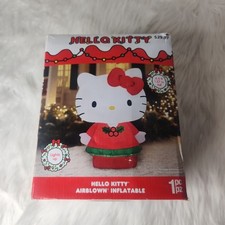    Hello Kitty Christmas Airblown Inflatable Light Up Red Dress 4.5 ft Sanrio   